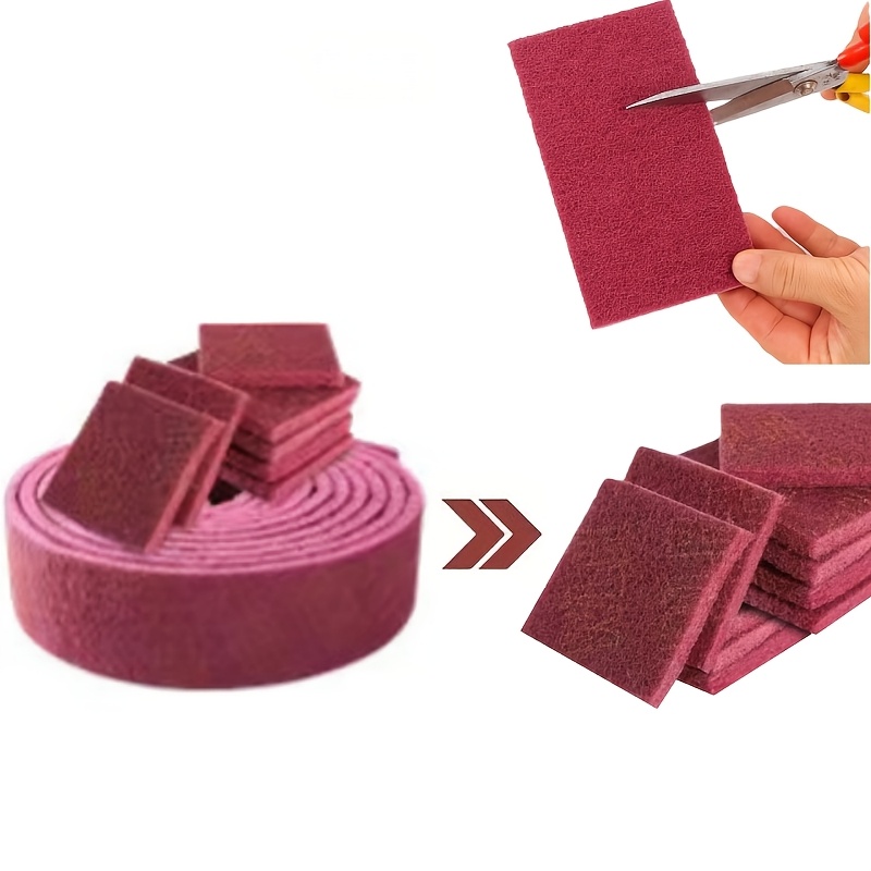 

Emery Scouring Pad Roll - Nylon Brushed Cloth For Grinding & Polishing Paint, Metal, Wood, Plastic, Ceramics, Glass & Fiberglass Crafts