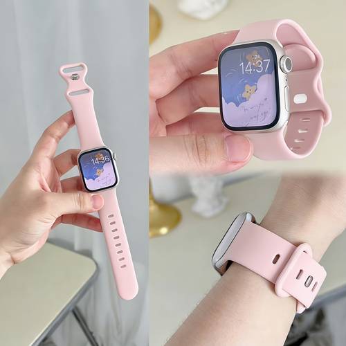 soft silicone waterproof replacement band for watch 1pc with clasp and comfortable adjustable length compatible with iwatch ultra 2 se iwatch series 11 10 6 5 1 38mm 49mm for men women