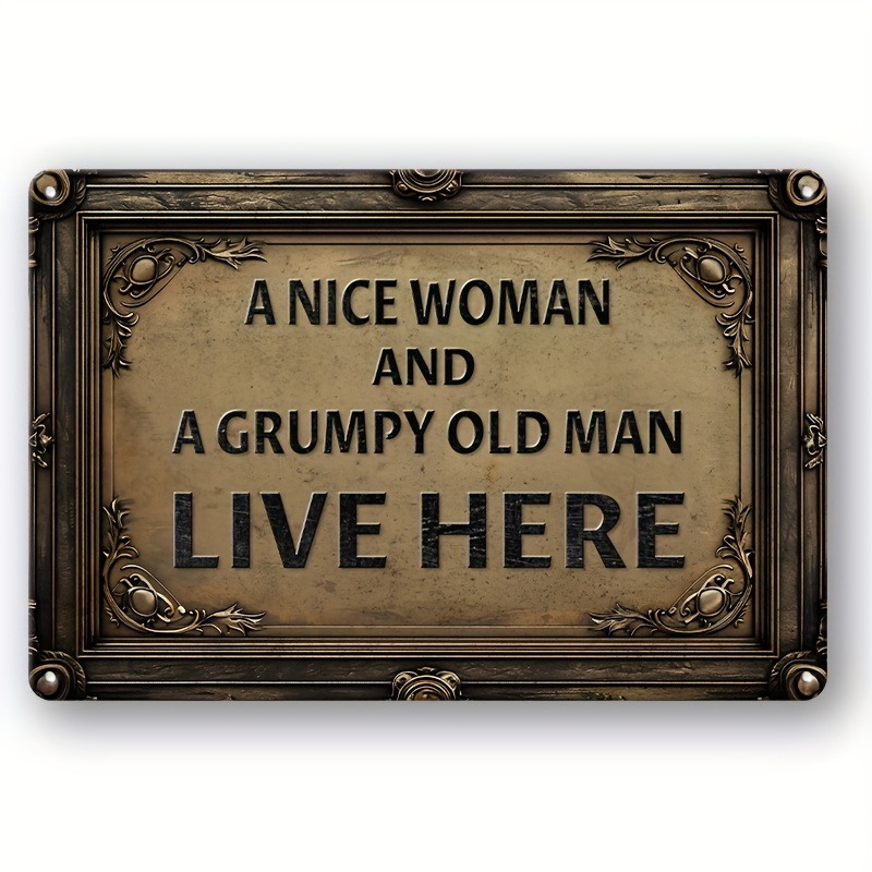 

1pc Retro Metal Aluminum Sign, A Nice Woman And A Old Man Tin Sign, Wall Art Decor, Vintage Garage Wall Decor, Restaurant Decoration, Cafe Bar Club Living Room Wall Decor Plaque