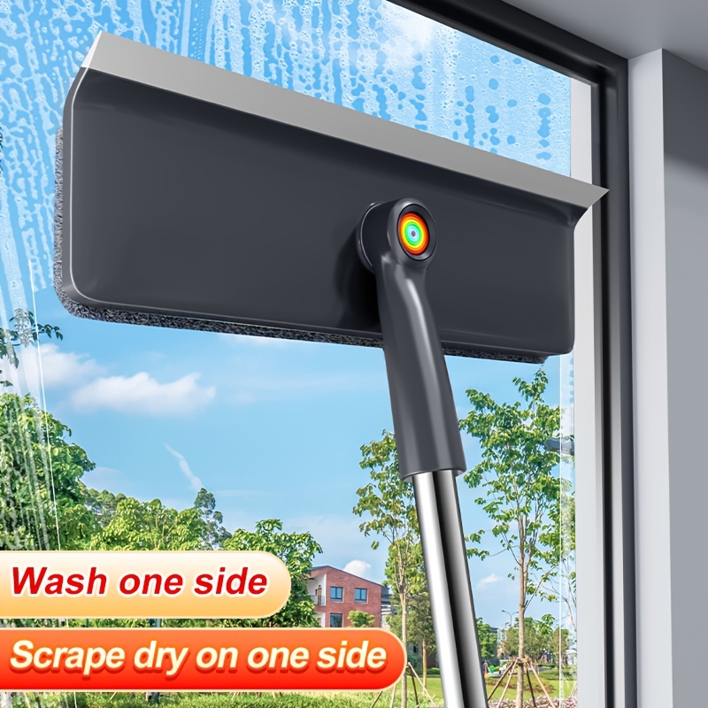 

Joybos 2-in-1 Glass Cleaning Tool With Dual Fiber Cloths And Screen Mesh, Extendable Telescopic Pole - And For Cleaning, Ideal Valentine's Day Gift, Cleaning Brush