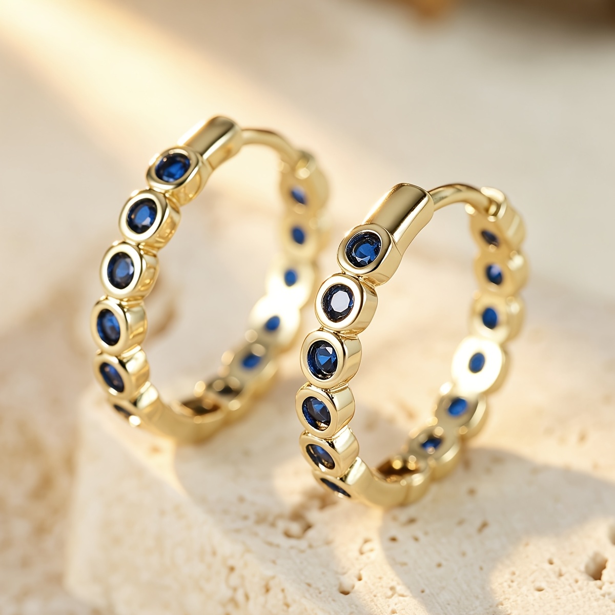 Women's Copper Teardrop Earrings with Synthetic Zirconia