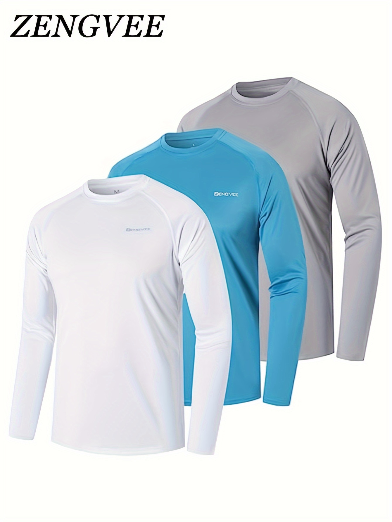 Men's Sun Protection Upf 30+ Tops Long Sleeve Crew Neck - Temu