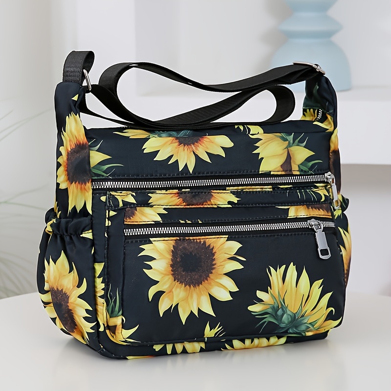 

Sunflower Pattern Women's Shoulder Bag, Multiple Pockets Large Capacity Crossbody Bag, Very Suitable For Daily Commuting