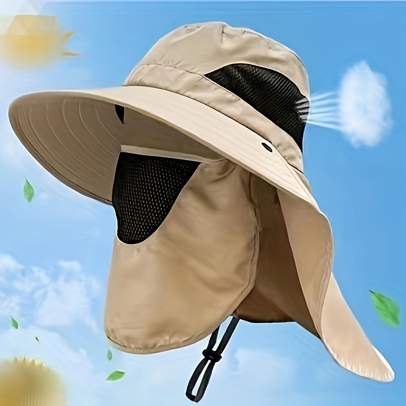 

A Wide-brimmed Sun Hat For Men And Women In Summer, Suitable For Outdoor Activities Such As Fishing, With A Breathable Design And An Open Top To Shield From The Sun.