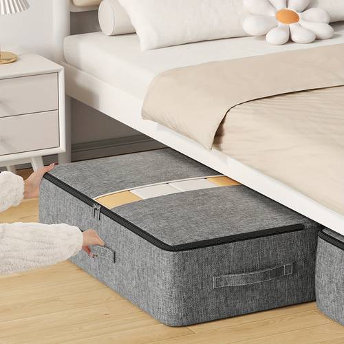 1pc storage for under the bed suitable for home use and moving large capacity storage thick fabric with a window for visibility ideal for bedding quilts clothing and more shelf baskets under bed storage