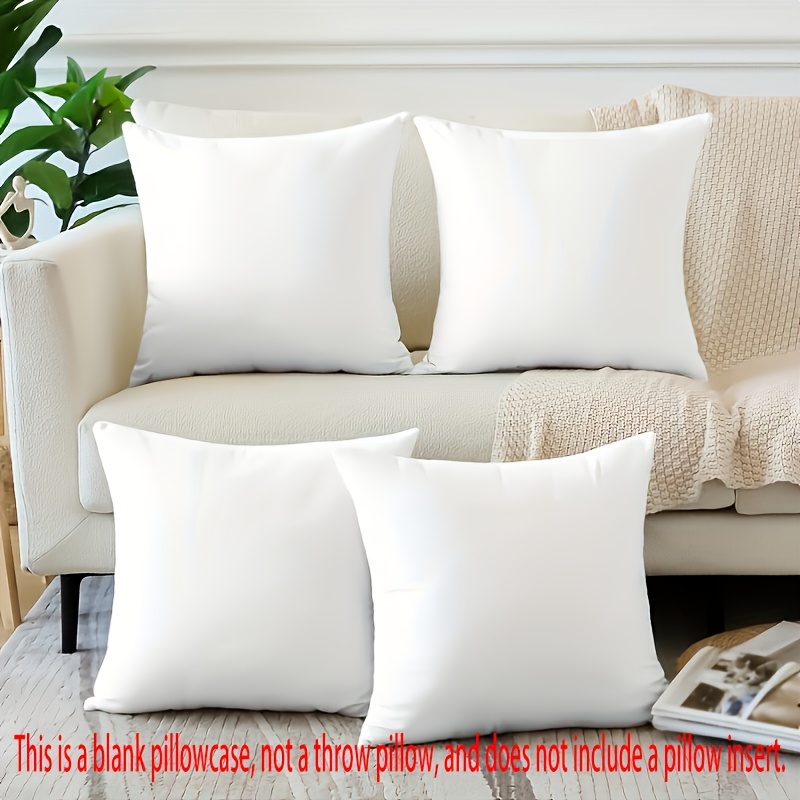Image of 4 - Pack Simple Pillowcases For A , Decorative Cushion Cover, Polyester Cushion Cover, Living Room Sofa Home Decor Pillow Cover, With Zipper Closure (no Filling)