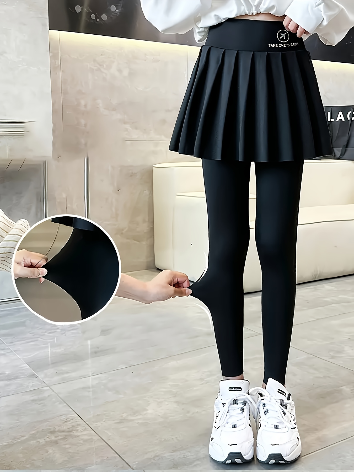 girls two piece pleated skirt pants spring autumn - Temu United