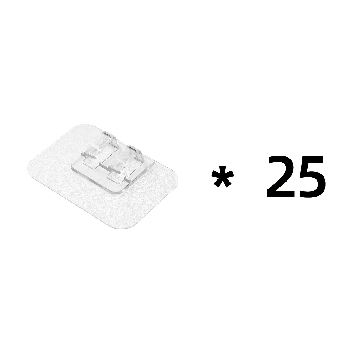 TEMU 25pcs, Plastic Transparent Hooks For Outdoor String Lights, Punch Free Heavy Duty Cable Clips, Waterproof Self Adhesive Clips For Hanging
