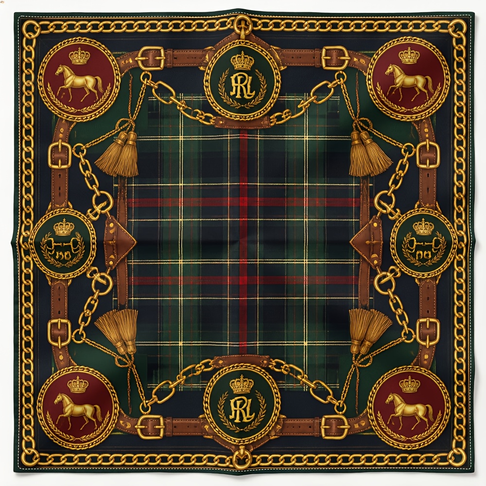 TEMU 1 pièce Foulard Carré Multifonctionnel, Foulard Carré Imprimé à Motif Style Aristocratique , Foulard Tendance, de Cou Cache-Col Unisexe , Choix