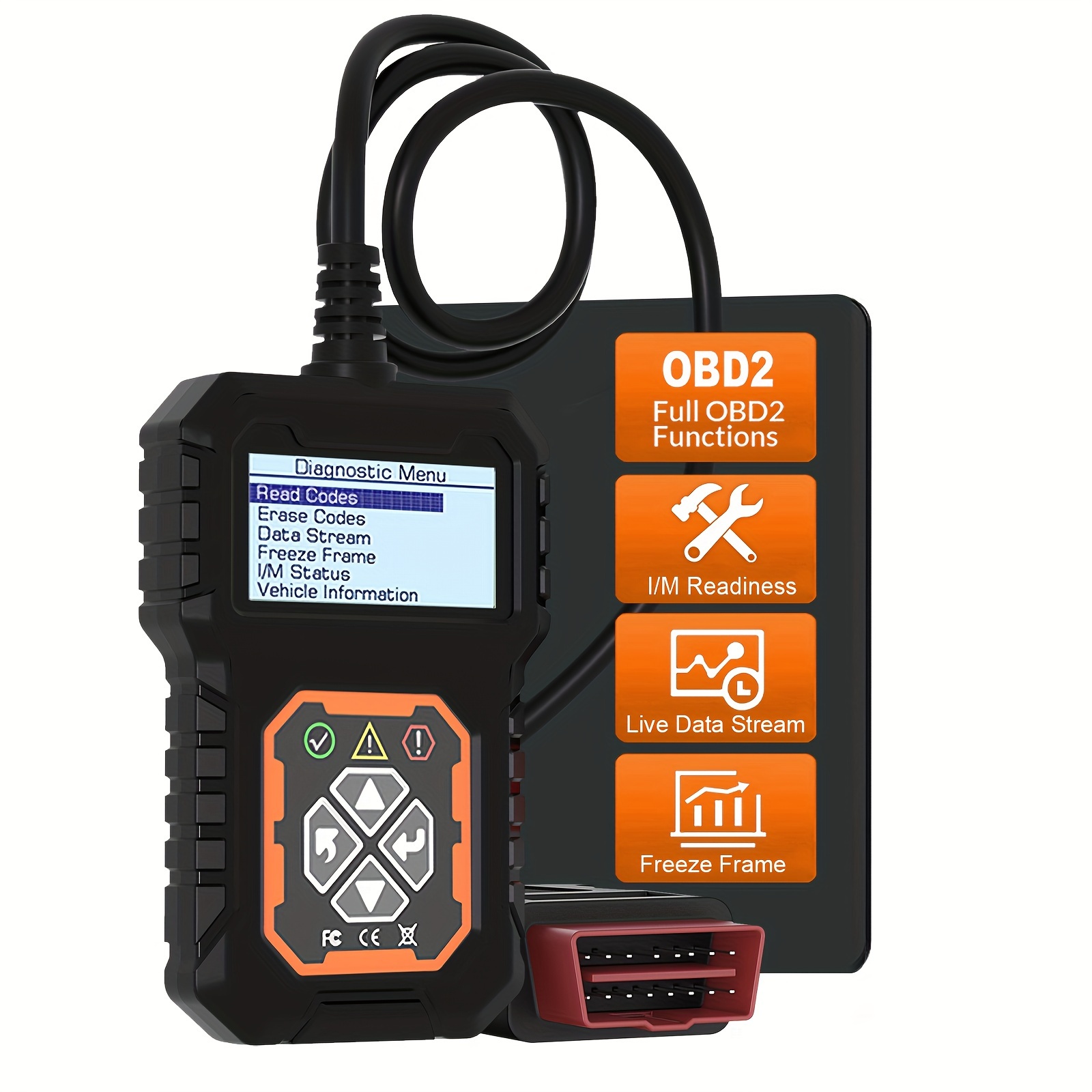 

Car Code Reader, Obd2 Car Light Code Reader Scanner Eobd Can Diagnostic Tool For 12v Obdii Cars