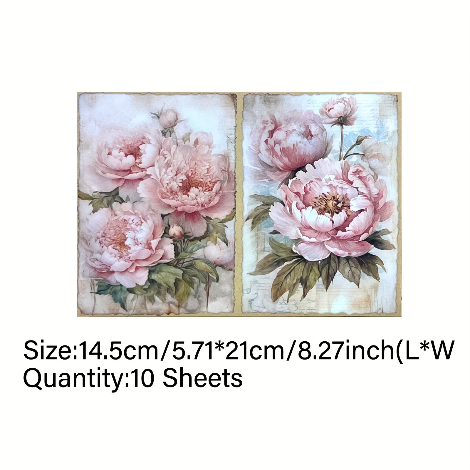 Image of Vigus 10-sheet Vintage Flower And Bird Bloom Design Junk Journal Magazine A5 Size Handicraft Paper