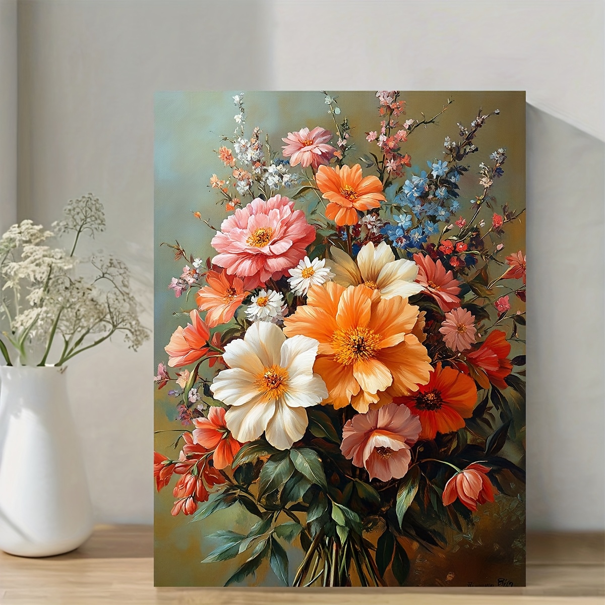TEMU 1pc Vibrant Canvas Art With Frame - 29.97x39.88cm, & Acrylic Painting Kit, Ideal For Home Wall Decor, Perfect Gift For Birthdays, Father's Day,