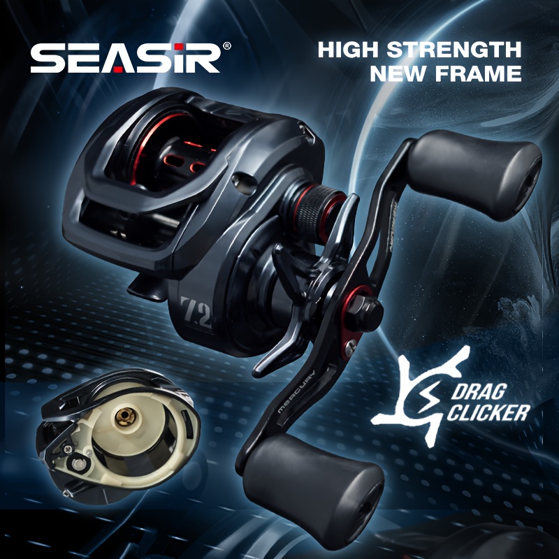 

Seasir Mercury Baitcasting Fishing Reel Drag 8kg 5+1bb 7.2:1 204g 10-level With 8pcs N52 Metal Drag Clicker