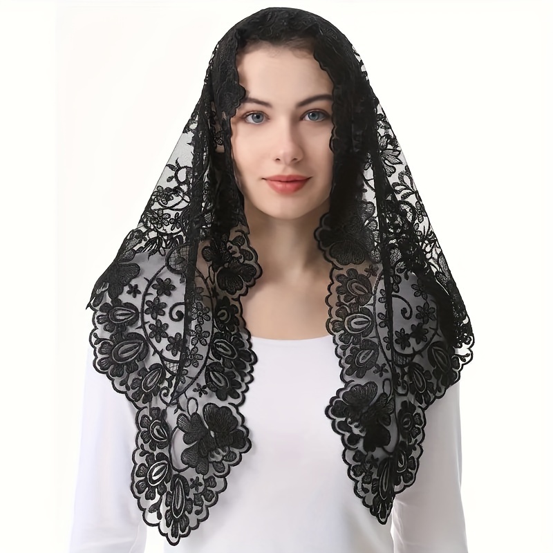 mantilla lace scarf - Temu display picture 3