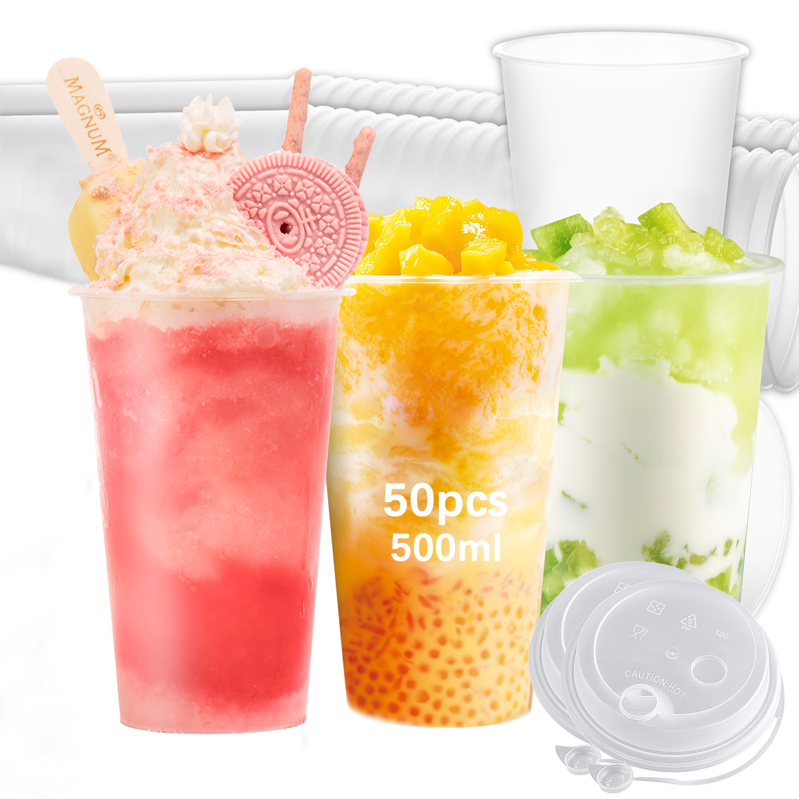 50 Reusable Frosted Cups With Lids, Suitable For Hot And Cold Drinks, Creative And Portable With Lids, Suitable For Coffee Or Hot Drinks.