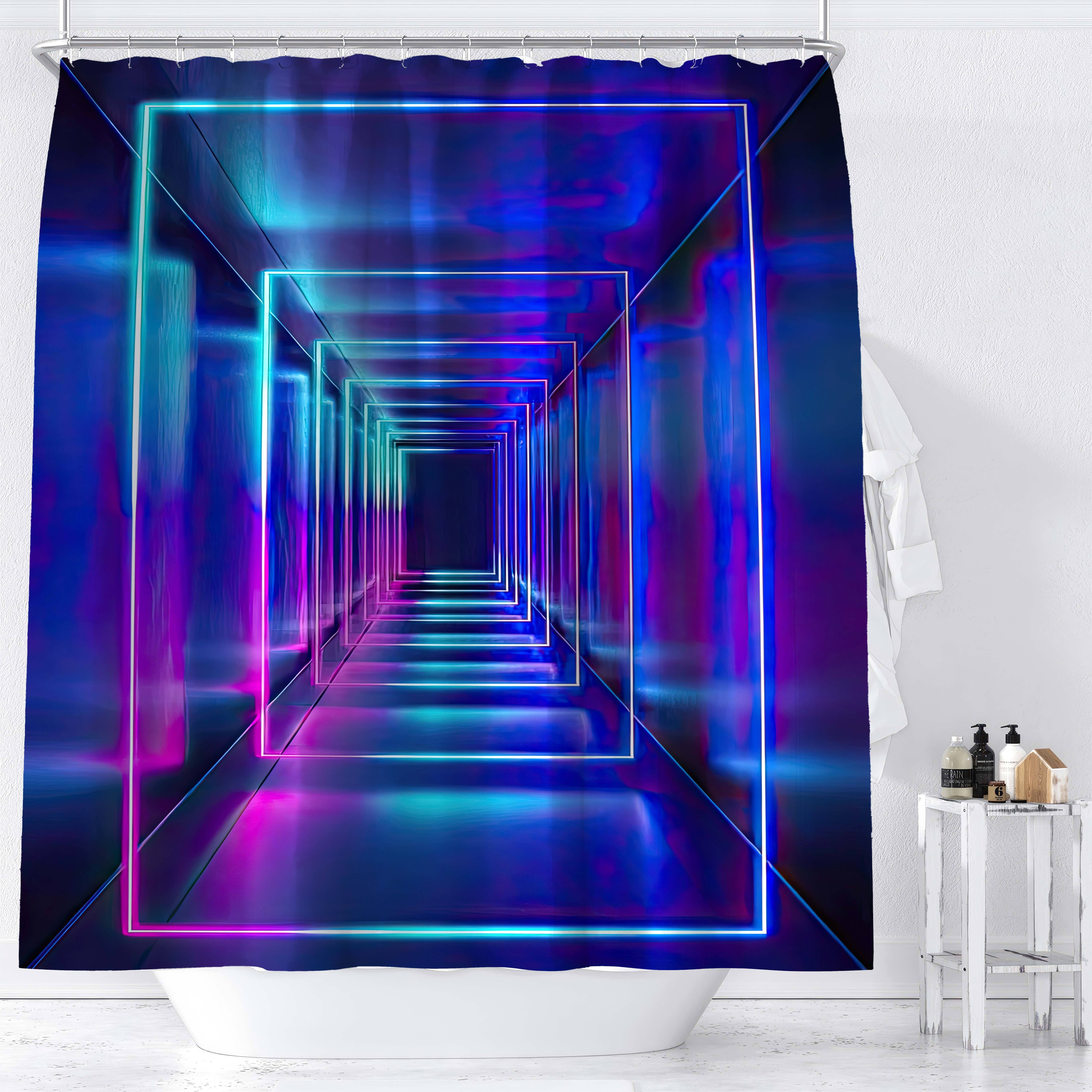 

1pc, 3d Shower Curtain, And Purple , , Bathroom Decor