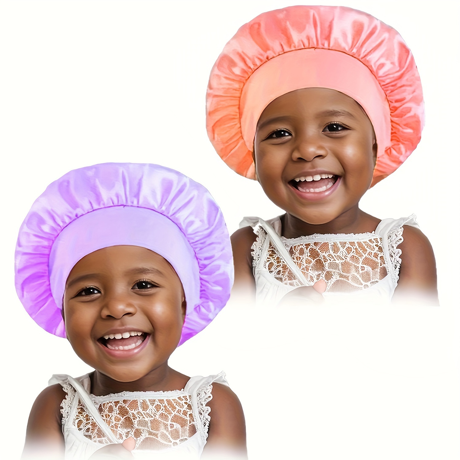 Girls Cute Silky Satin Feeling Bonnet Wide Brim Sleep - Temu