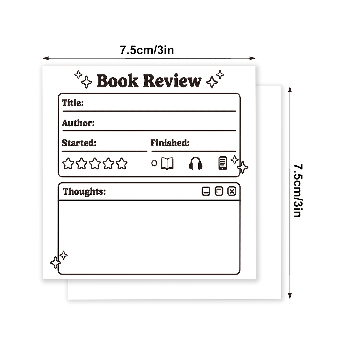 TEMU 1pc Of Book Review Sticky Notes, 3"x3" Interesting Notepad, Tearable Notepad, Gift For Book Lovers, Portable Reading Notes