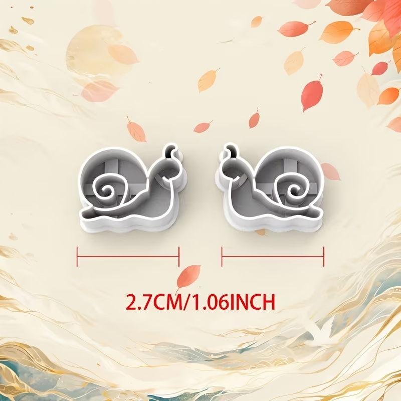 TEMU Lot de 2 moules de découpe en d'escargot - Moules escargot en plastique adaptés à la fabrication de bijoux DIY, à l'artisanat en | Motif en fait