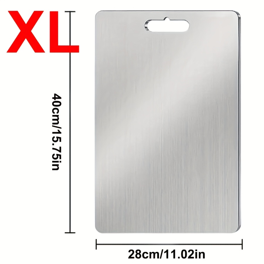 TEMU 1pc Stainless Steel Cutting Board - Durable, Easy To Clean, Suitable For Meat, Fruits, Vegetables, Bread, And Baking - A Must-have For Home