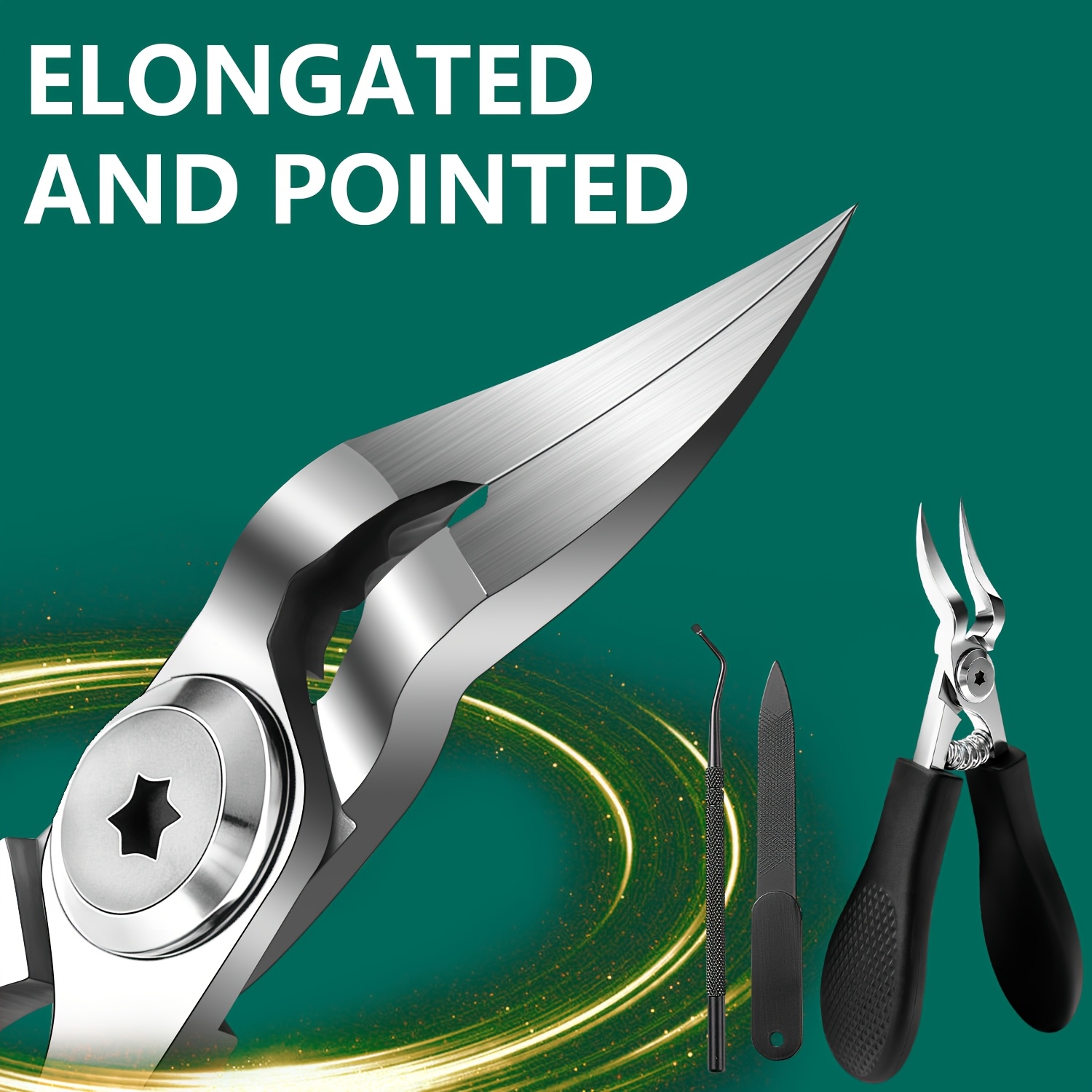 TEMU A Set Of 3 Nail Clippers Designed For Thick Inner, Suitable For Adults And The Elderly With Thick And Hard Nails. This Embedded Manicure Tool Is