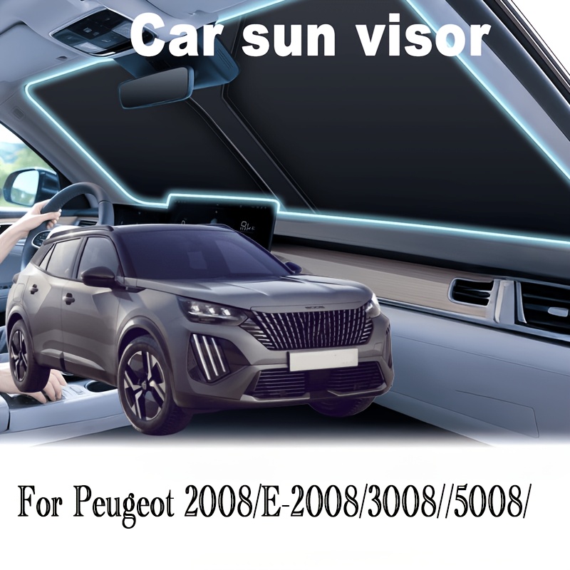 TEMU For /e-2008/3008/5008 Car Windshield Sun Shade, Foldable Reflective For Windshield & Window Shades With Overlapping Design, Car Interior
