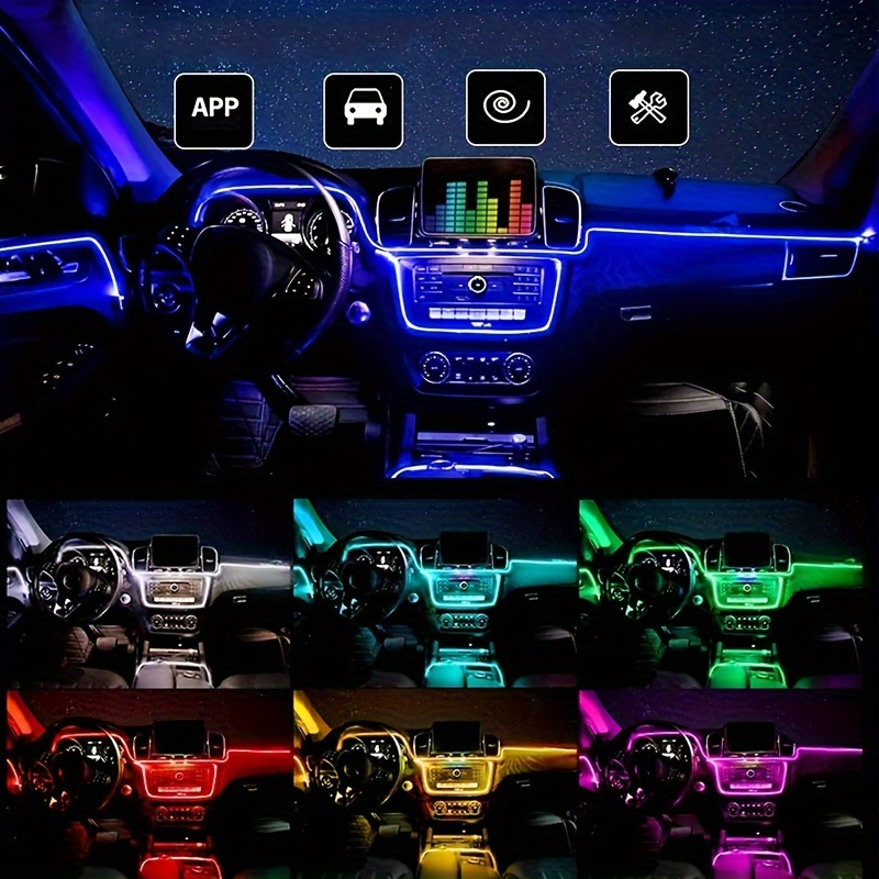 new car interior atmosphere lights car led neon lights Temu