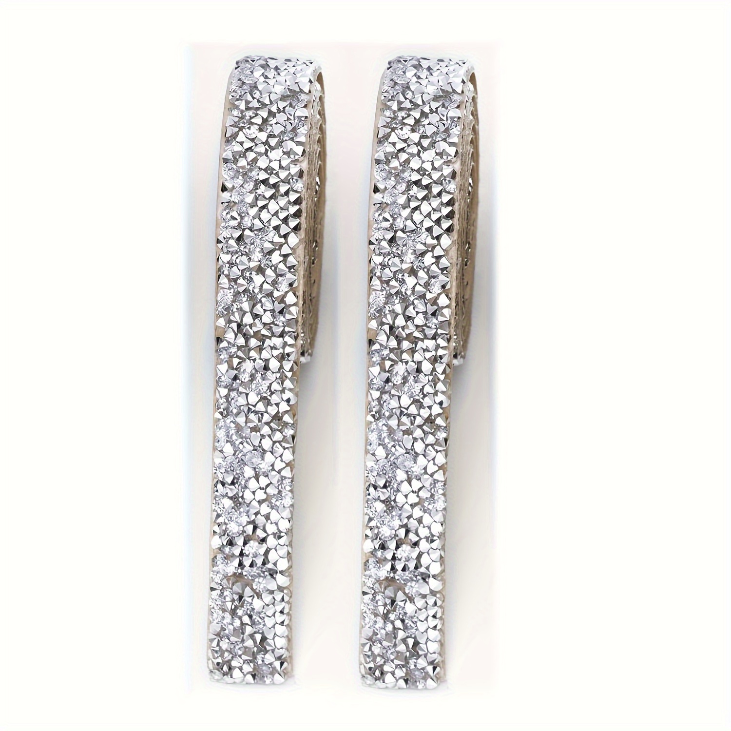 Image of 2 Rolls Resin Rhinestone Ribbons Self Adhesive Diamond Ribbon Crystal Strips Roll Glitter Diamond Belt Bling Rhinestone Rope For Christmas Art Crafts Bag Phone Car Wedding