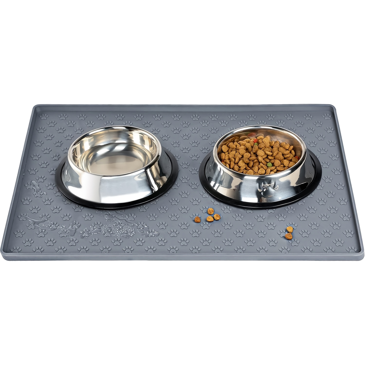 

Tapis d'Alimentation en Silicone pour Chiens et Chats, Plateau d'Alimentation avec Bords Surélevés pour Éviter les Déversements, Nourriture et Eau, Tapis d'Alimentation pour Animaux de Compagnie