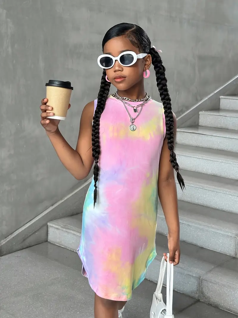 short tie dye dress Storia Yellow Tie-Dye Mini Dress