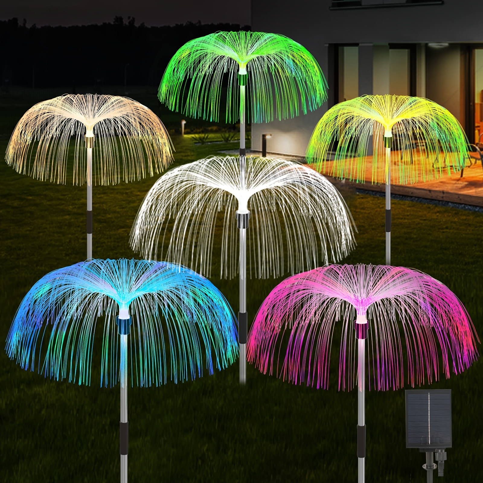 

Solar Lights For Outside 6 Pack 7 Colors Changing Jellyfish Lights Outdoor Waterproof Solar Flowers Garden Lights For Yard Pathway Lawn Festival Wedding Party Decoration