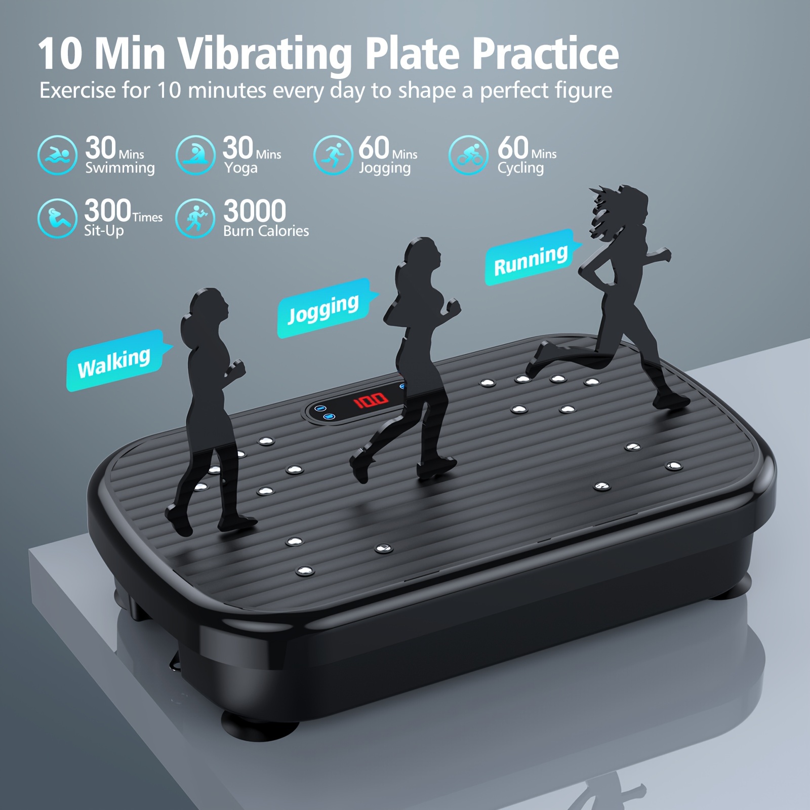 

Vibration Plate Exercise Machine, Vibration Plate Exercise Machine For Motor , Full Workout Power Vibrate Stand Board Sport For , Gym Workout Equipment For Women, Without Battery