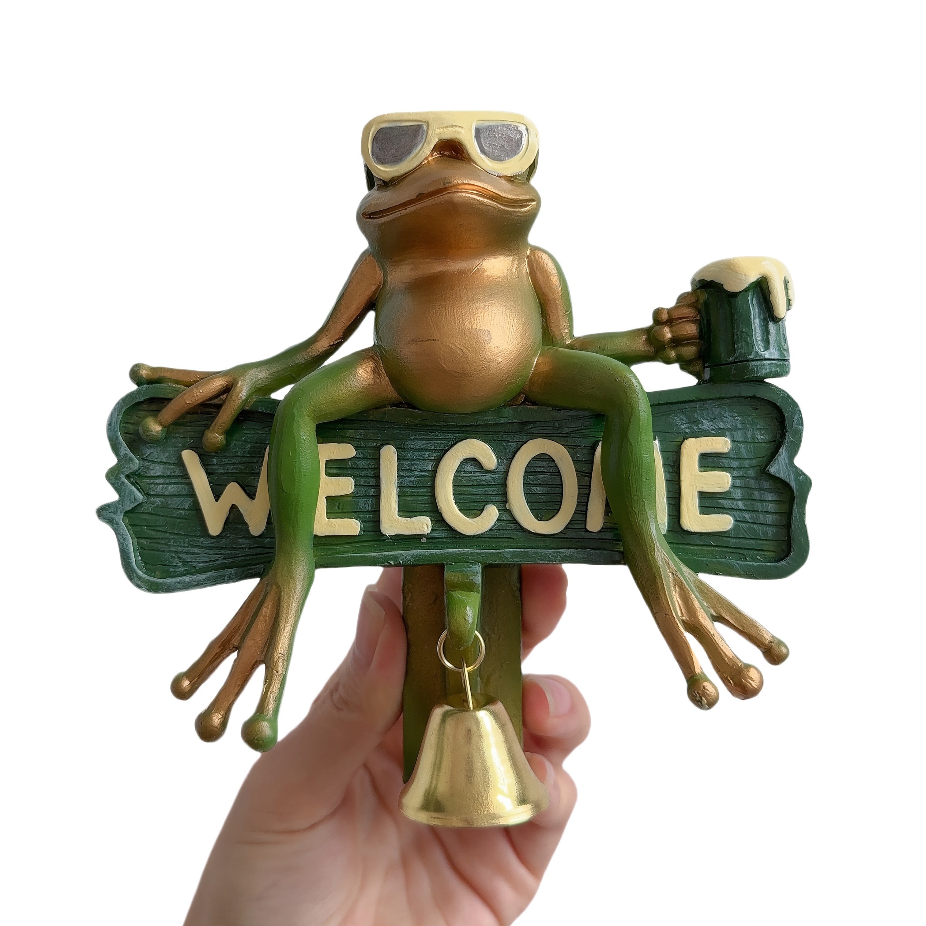 A Fun Frog-shaped Beer Mug Doorbell, Serving As A Decoration And A Practical Doorbell, Suitable For Home, Café, Or Bar Decor