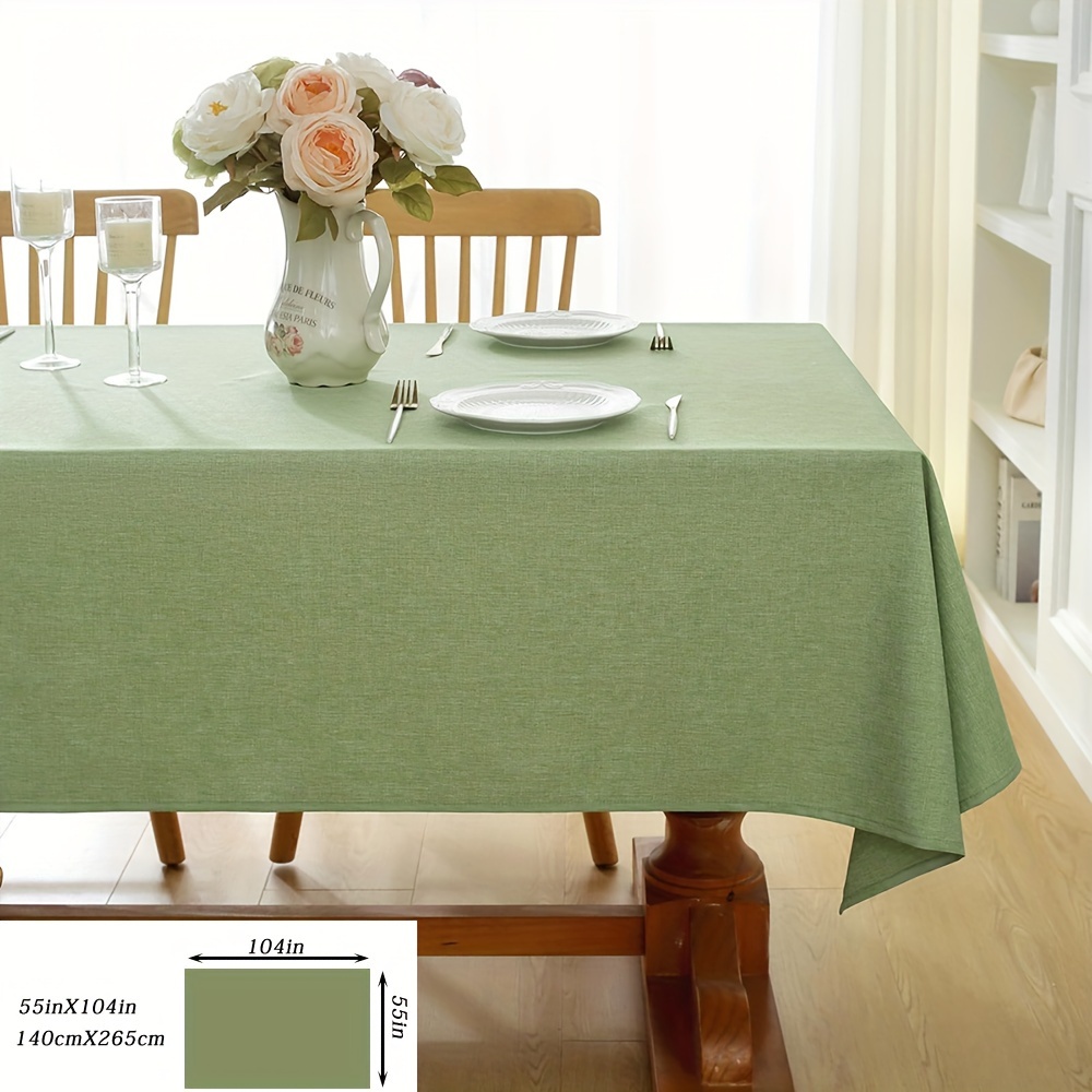 Sage Green Rectangular Tablecloth - Perfect For Dining, Outdoor, Living Room & Patio Decor | Ideal For Picnics, Holiday Gatherings & Home Accent