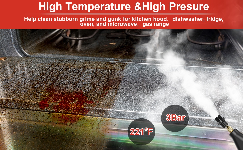 2500 w steam cleaner for household use portable pressurized steam cleaner high temperature steamer for car detailing grout sofa floor tiles bathroom microwave mattress bed bug removal windows Product details 1