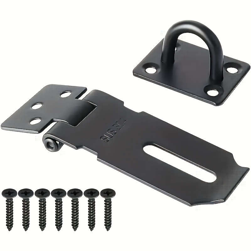 Image of 1-pack Heavy-duty Sus 304 Stainless Steel 3-inch Safety Latch With Mounting Screws & Padlock-ready Hinge Lock - Catch For Cabinets, Chests, Drawers, Doors - , Durable For