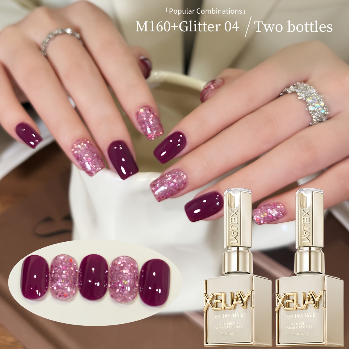 Image of 2pcs 15ml Gel Nail Polish Set Semi-permanent Gel Polish Kits All For Manicure Kit Soak Off Led Varnish Nail Art Gift For Women