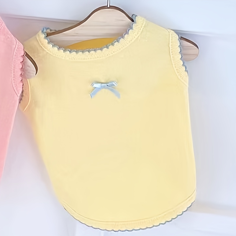 TEMU Hauts pour animaux de compagnie Printemps Automne Vêtements Doux Macaron Hauts Tenue à deux pattes Doux Respirant Teddy Pomeranian Bichon Petit