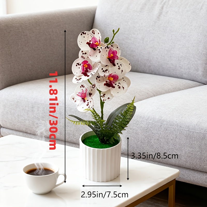 36CM Elegant and Beautiful Artificial Butterfly Orchid Potted Plant | Realistic and Unique Flowers, Includes Flowerpot, Suitable for Wedding and Engagement Decoration, Indoor Garden Center Decor, Bedroom, Study Desktop, Kitchen, Living Room Decor