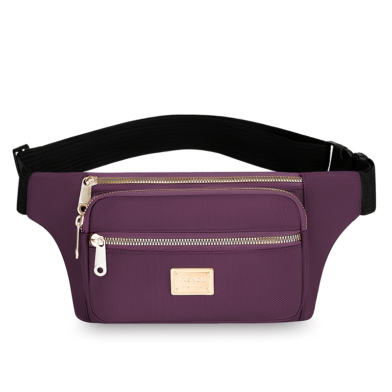 2pcs Adjustable Waist Bag Set with 4-Zipper Pockets