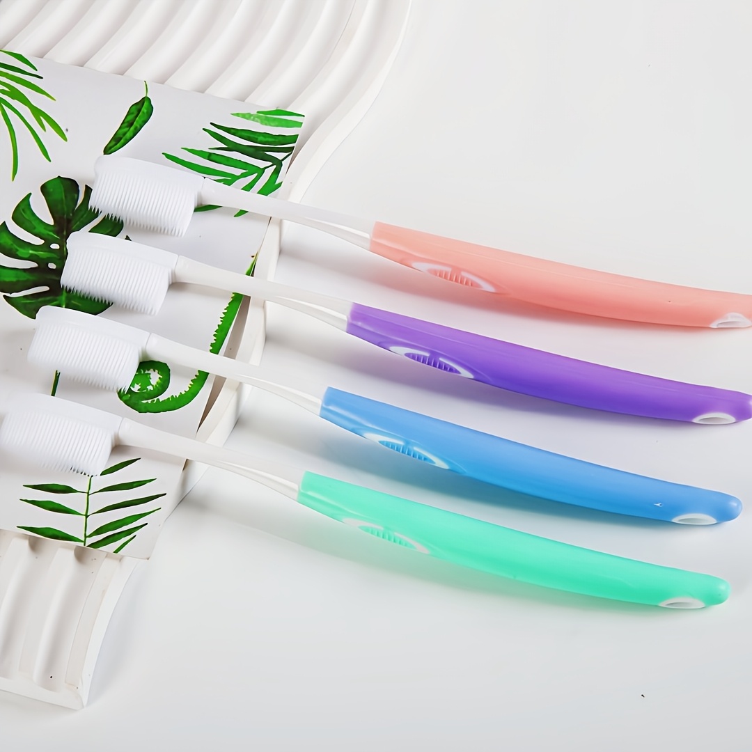 3pcs Soft Bristle Nano Silicone Toothbrush Set, Color Coded