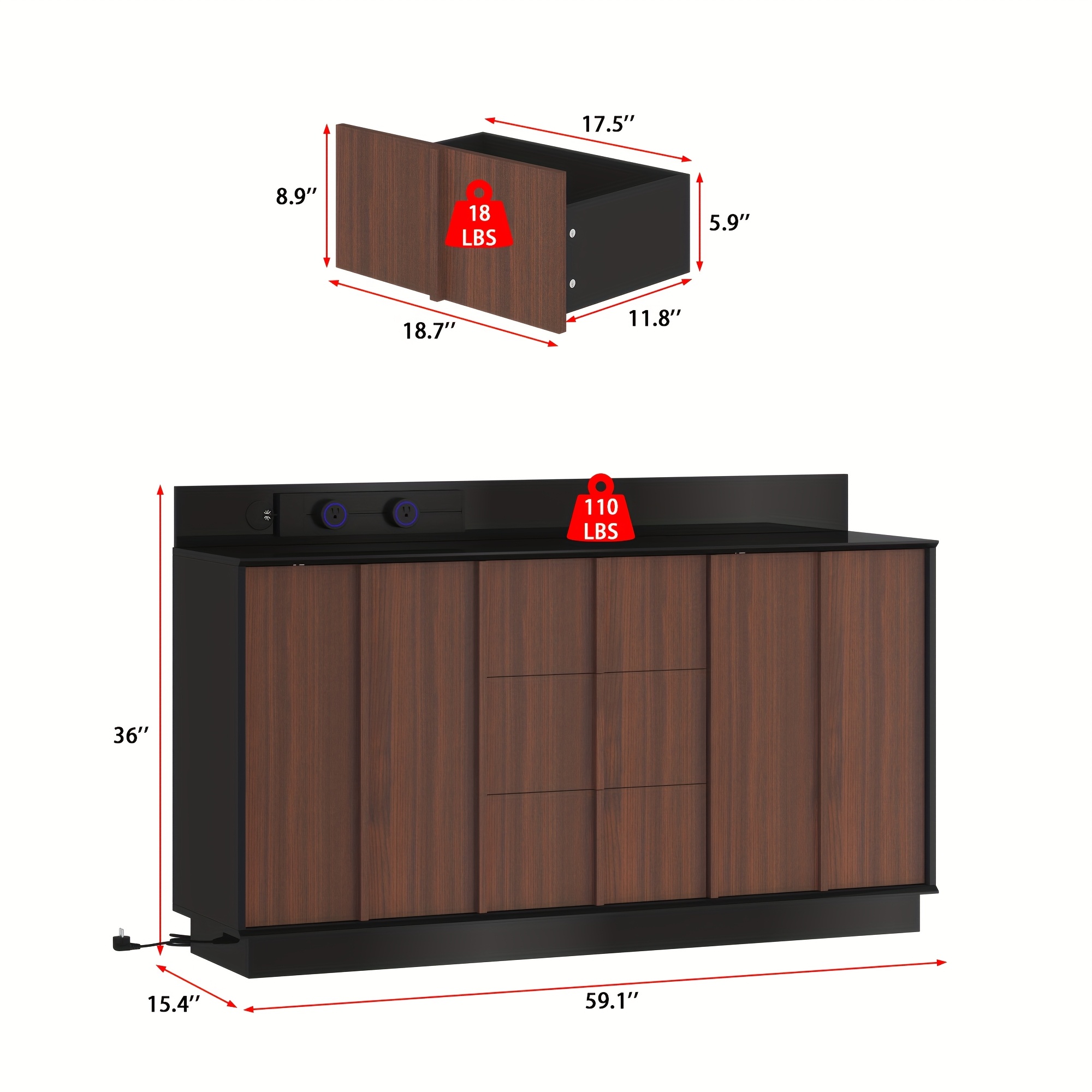 gabinete de almacenamiento moderno cajones y 4 estantes - organizador con sa, tocador contemporáneo negro y para , dormitorio, en casa - construcción tipo madera , de almacenamiento 9
