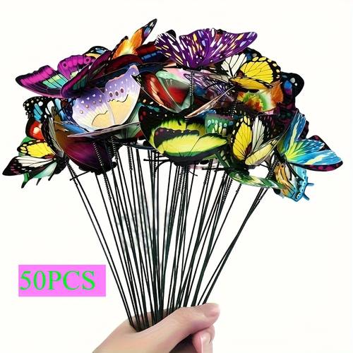 3d 50 in the dark lawn stakes multi color gradient phosphorescent all weather weather resistant plug and play no power required romantic decor for weddings easter christmas valentines day pack of 50 random color