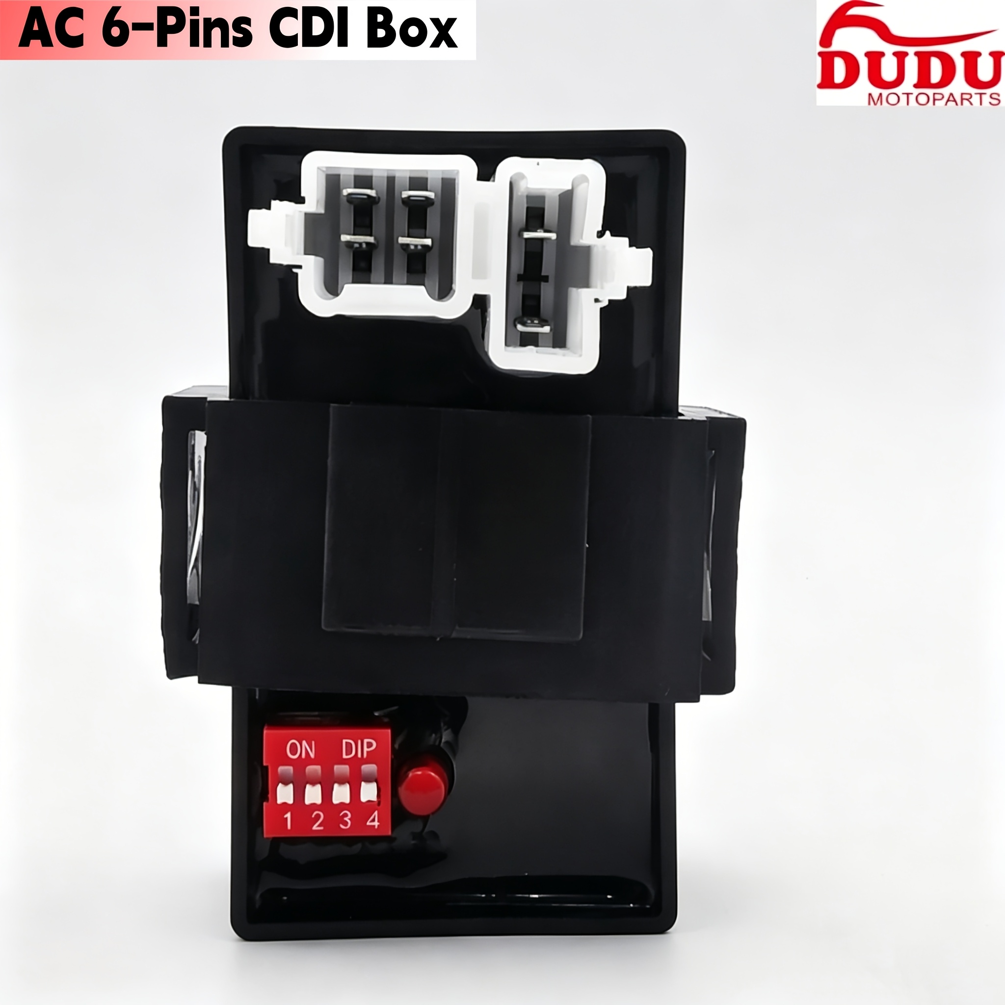 TEMU 1pc 125/150cc Motorcycle Adjustable Cdi Box, Ac Mains Dual Plug 6-pin With Dip Switch Dual Capacitor Universal Ignition Controller, Ac