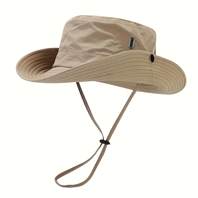 1pc unisex mountaineering bucket hat quick drying drawstring sunshade for hiking