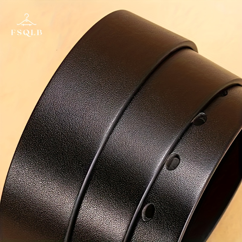 High Faux Leather Belt with Automatic Buckle