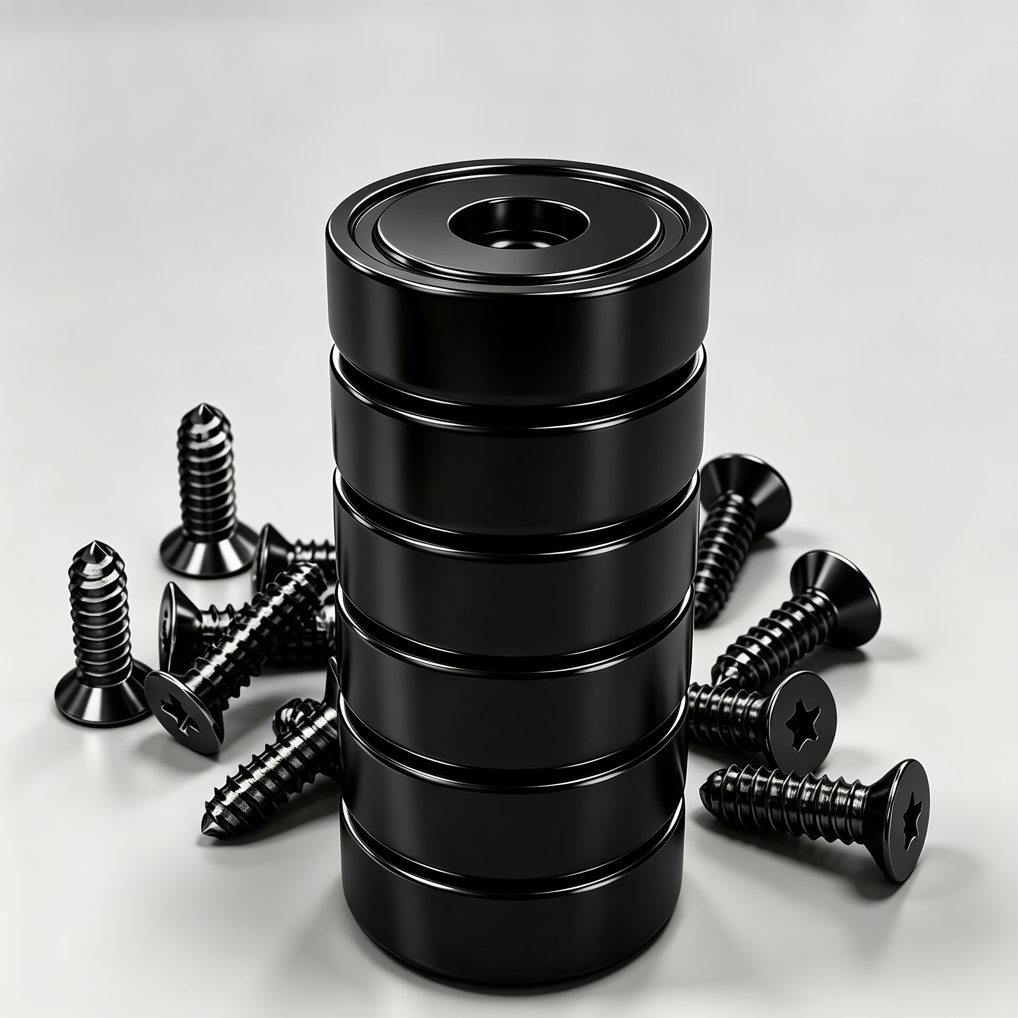 TEMU Heavy-duty Neodymium Magnet With Countersunk Hole, Polished Metal Round Base, Cup-shaped Wall-mounted Magnet, Magnet, Includes Screws For Easy