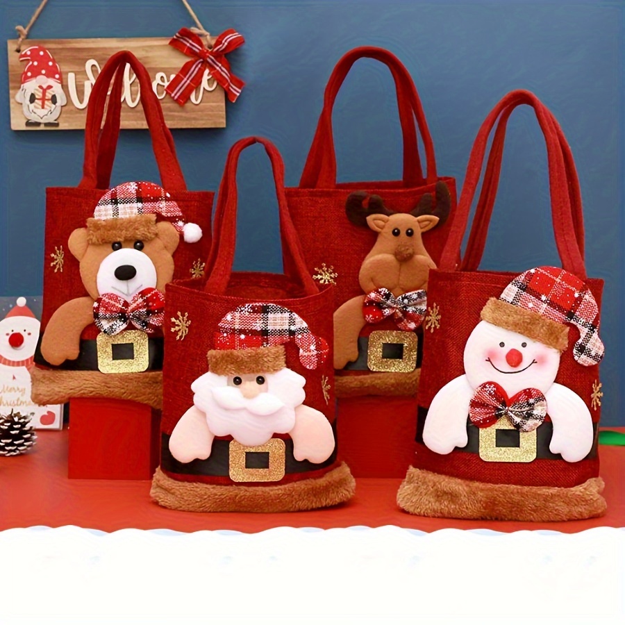 TEMU Christmas Ornament Christmas Gift Bag Christmas Candy Bag Christmas Bag Suitable For Candy Snacks Storage Atmosphere Decoration, Best For