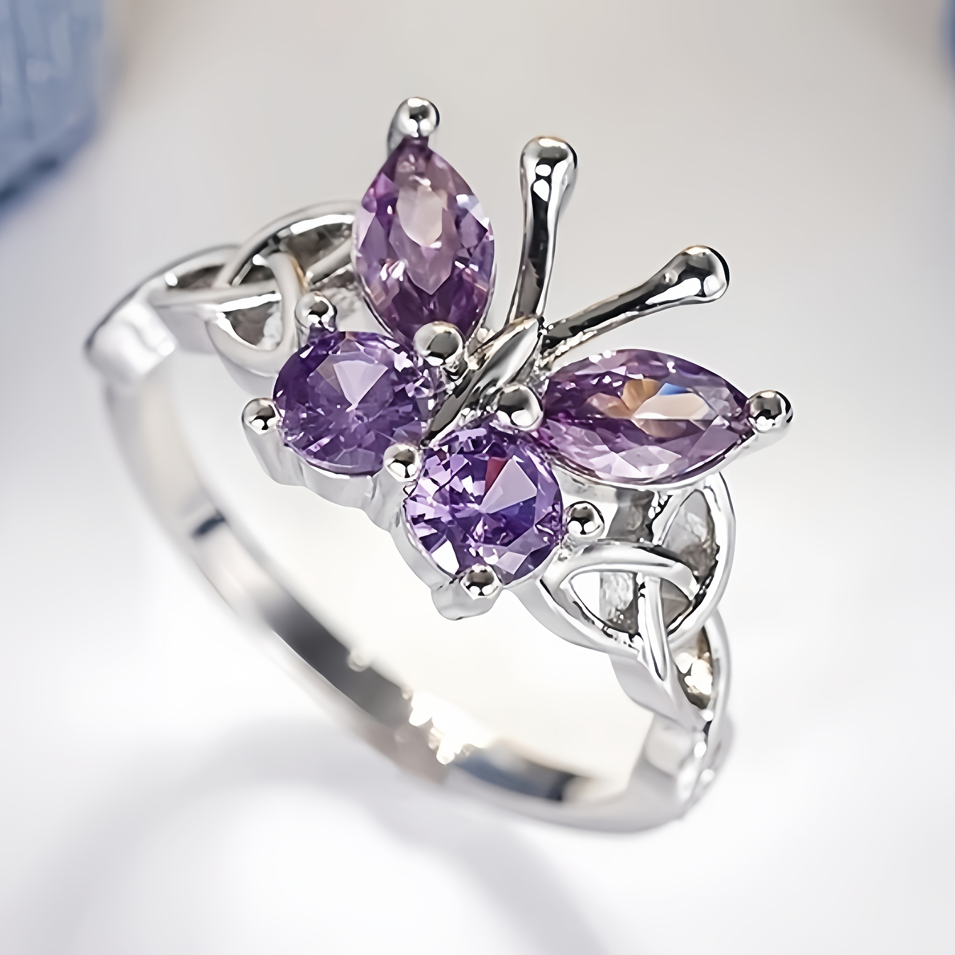 TEMU An Elegant Ring Featuring Purple Synthetic Synthetic Synthetic Zircon In Of A Cute , Perfect For Teenager To Wear At Holiday , Parties, And As