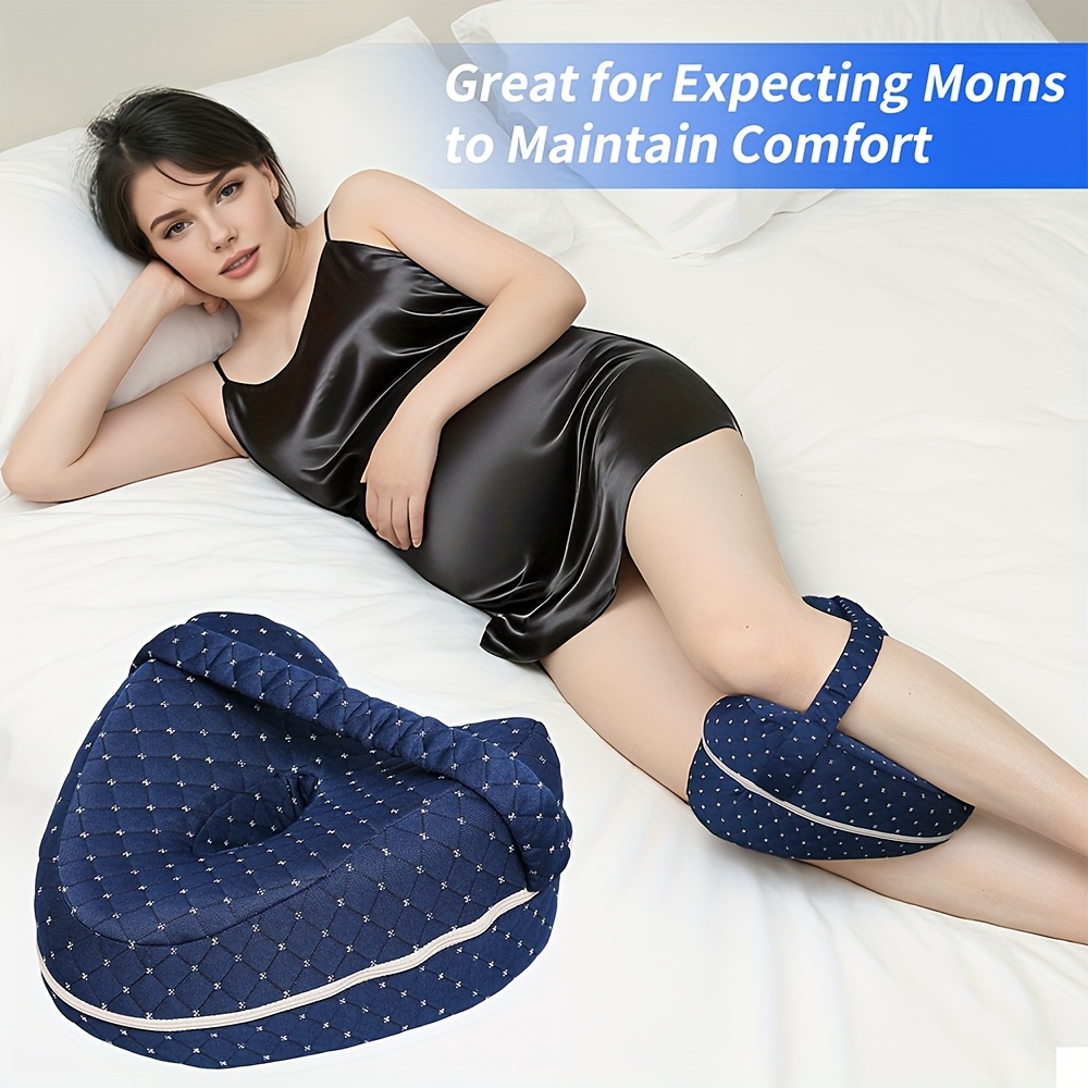 1pc leg pillow for side sleepers memory foam knee leg support cushion with adjustable strap removable washable cover aid for back snoring   grade bed aid Product details 1